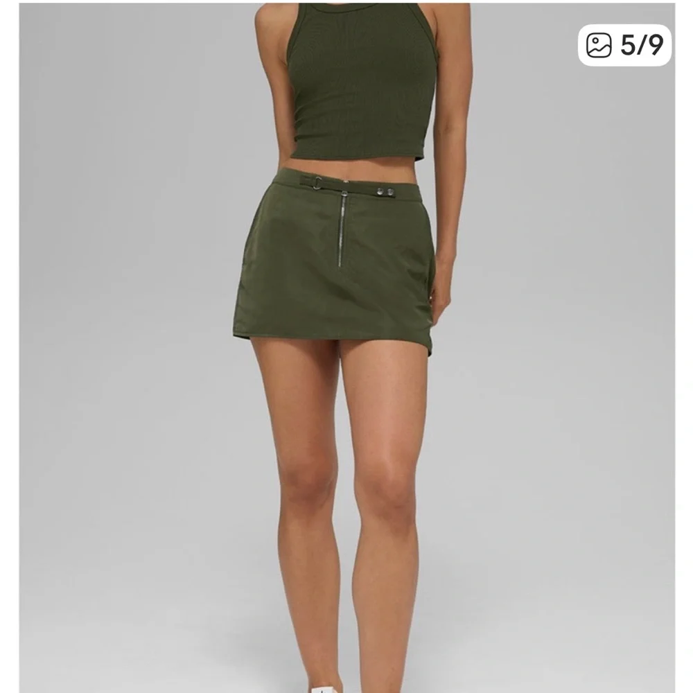 NWT ALO Yoga Green olive Mini Skirt